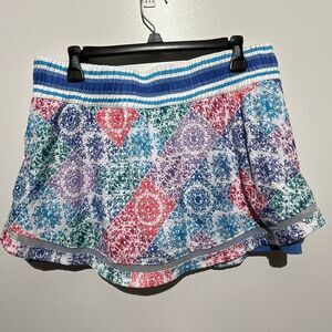 Lucky in Love Womens Multicolor Built-In Shorts High Waist Lisbon Skirt Skort XL